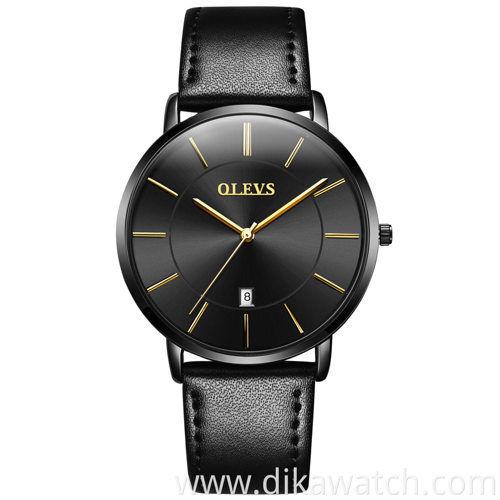 2021 Cheap OLEVS Men Quartz Luxury Minimalist Watches Week And Date Chronograph Sports Watch Leather Strap Men's Watch For Men